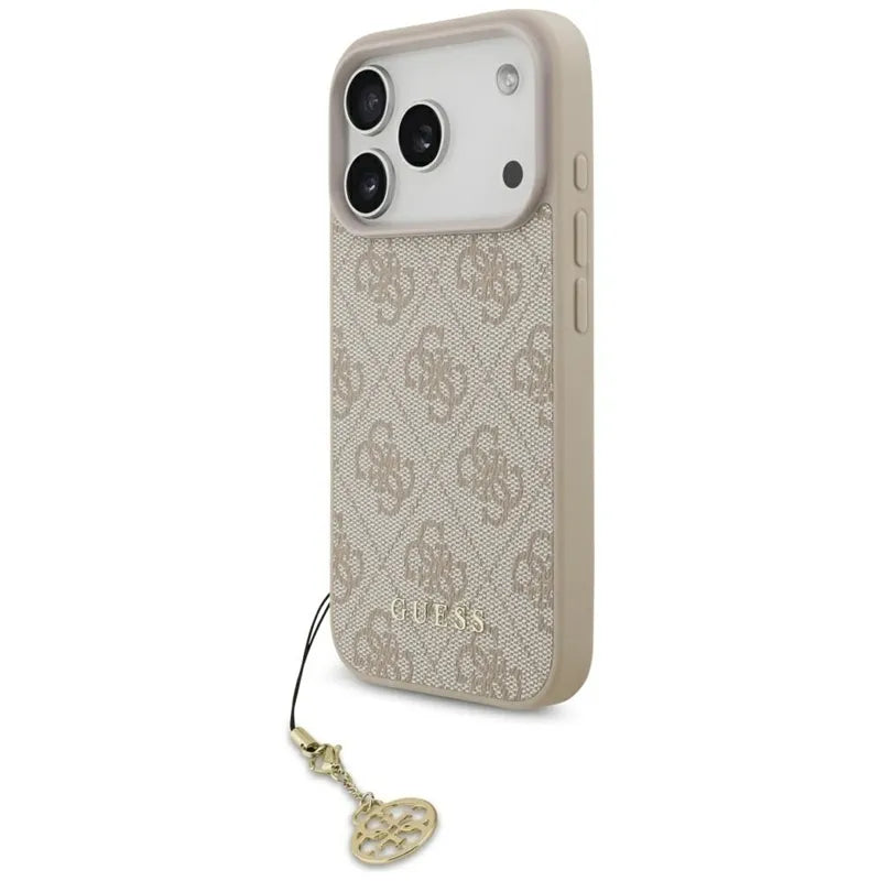 Guess 4G Charms kolekcijos MagSafe dėklas - iPhone 17 Pro (rožinis)