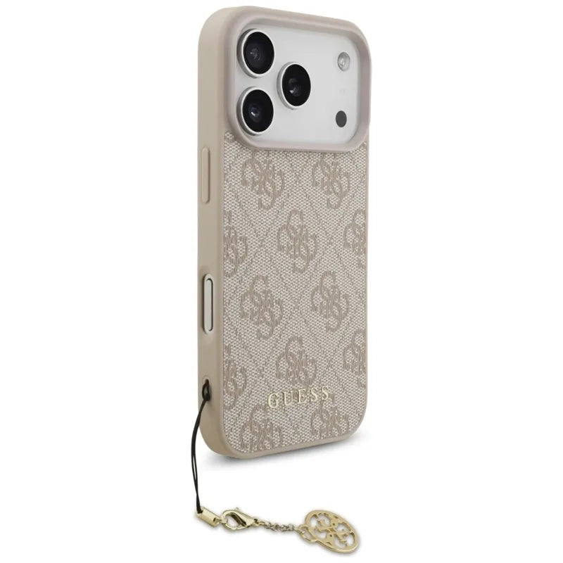 Guess 4G Charms kolekcijos MagSafe dėklas - iPhone 17 Pro (rožinis)