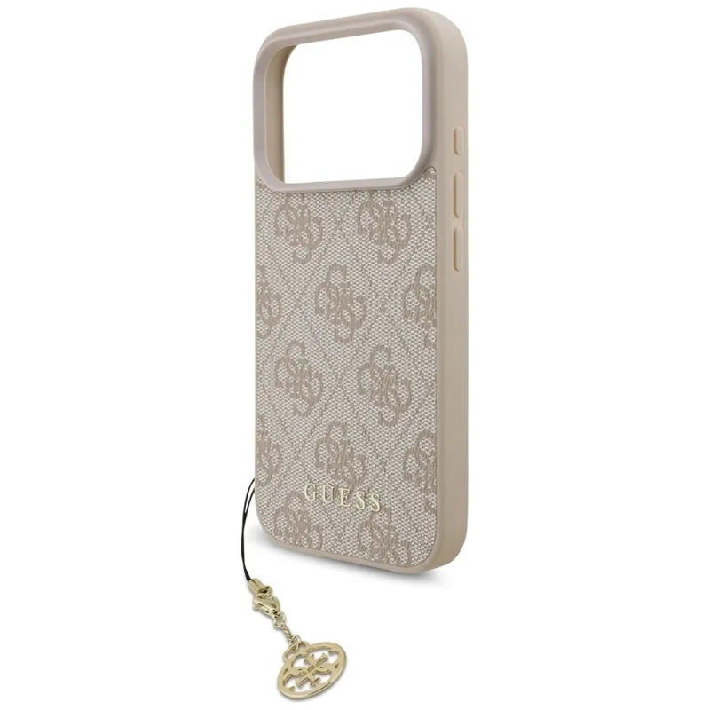 Guess 4G Charms kolekcijos MagSafe dėklas - iPhone 17 Pro (rožinis)