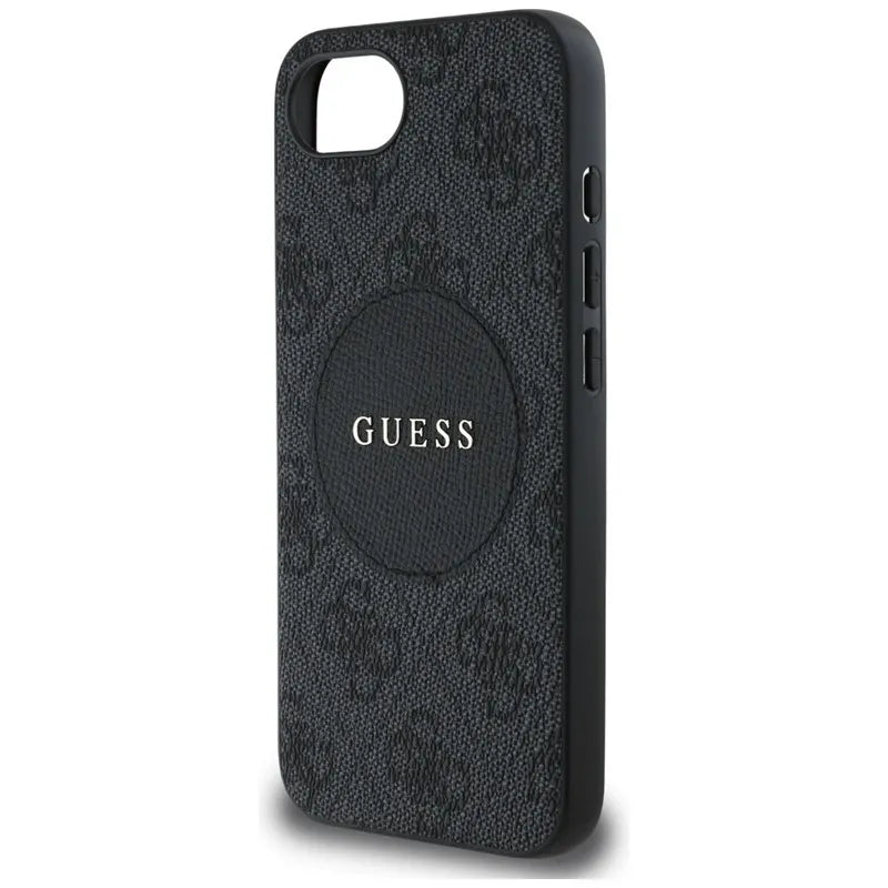 Guess 4G Circle Classic Logo MagSafe - Dėklas iPhone 16e (juodas)