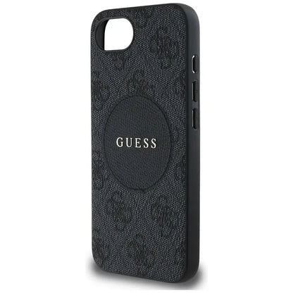 Guess 4G Circle Classic Logo MagSafe - Dėklas iPhone 16e (juodas)
