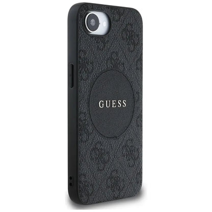 Guess 4G Circle Classic Logo MagSafe - Dėklas iPhone 16e (juodas)