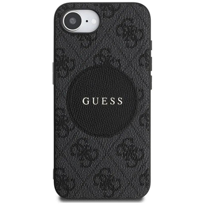 Guess 4G Circle Classic Logo MagSafe - Dėklas iPhone 16e (juodas)