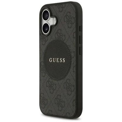 Guess 4G Circle Classic Logo MagSafe dėklas – iPhone 17 (juodas)