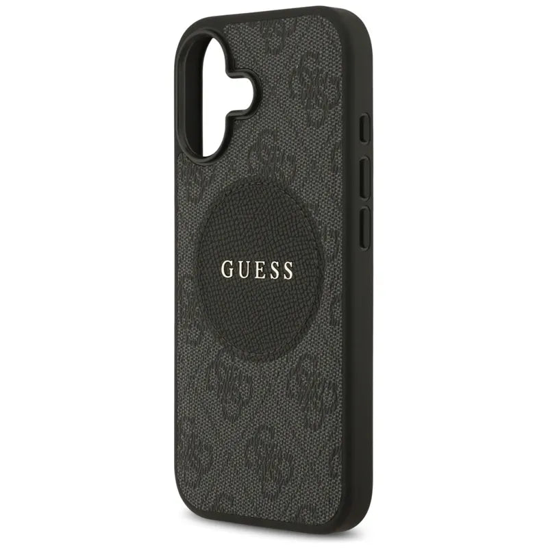Guess 4G Circle Classic Logo MagSafe dėklas – iPhone 17 (juodas)