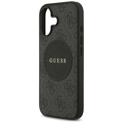 Guess 4G Circle Classic Logo MagSafe dėklas – iPhone 17 (juodas)