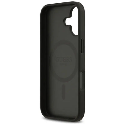 Guess 4G Circle Classic Logo MagSafe dėklas – iPhone 17 (juodas)