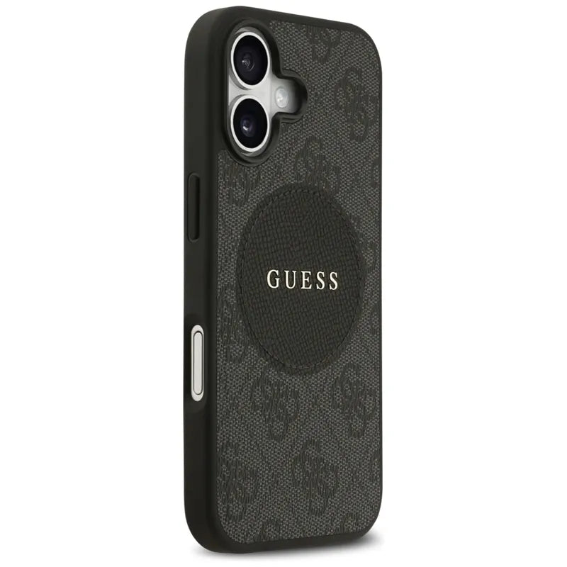 Guess 4G Circle Classic Logo MagSafe dėklas – iPhone 17 (juodas)