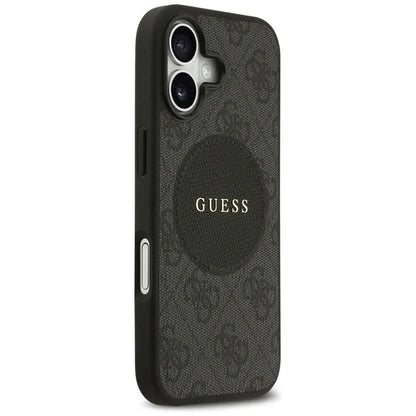 Guess 4G Circle Classic Logo MagSafe dėklas – iPhone 17 (juodas)