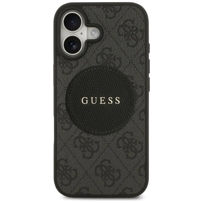 Guess 4G Circle Classic Logo MagSafe dėklas – iPhone 17 (juodas)