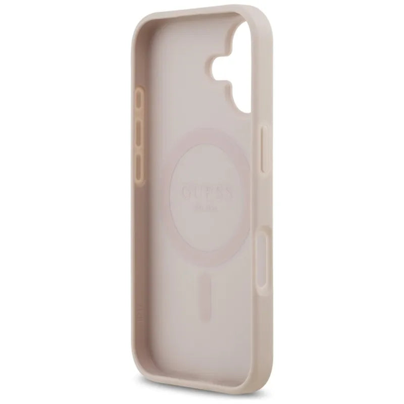 Guess 4G Circle Classic Logo MagSafe - Dėklas iPhone 17 (rožinis)