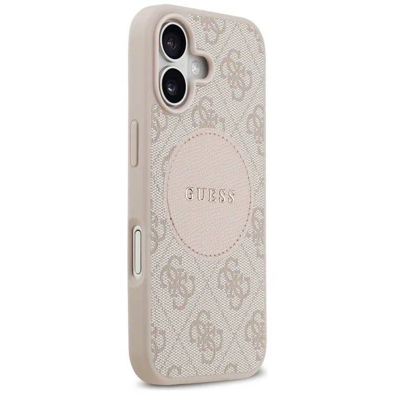 Guess 4G Circle Classic Logo MagSafe - Dėklas iPhone 17 (rožinis)