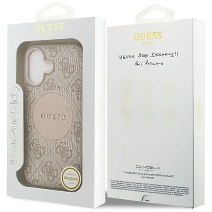 Guess 4G Circle Classic Logo MagSafe - Dėklas iPhone 17 (rožinis)