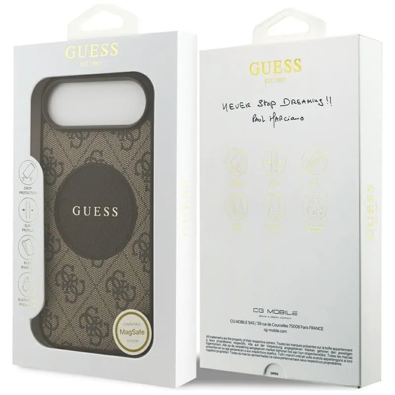 Guess 4G Circle Classic Logo MagSafe – Dėklas iPhone Air (Ruda)