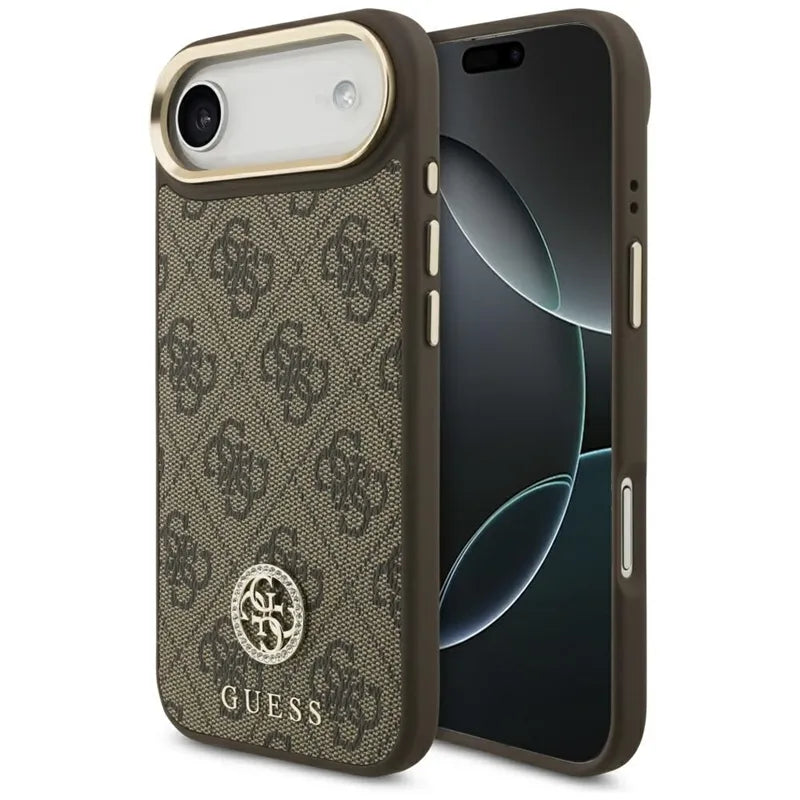 Guess 4G Cirkonio Logotipas MagSafe Dėklas iPhone Air (Rudos)
