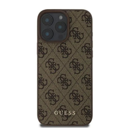 Guess 4G Classic – dėklas „iPhone 16 Pro“ (rudas)
