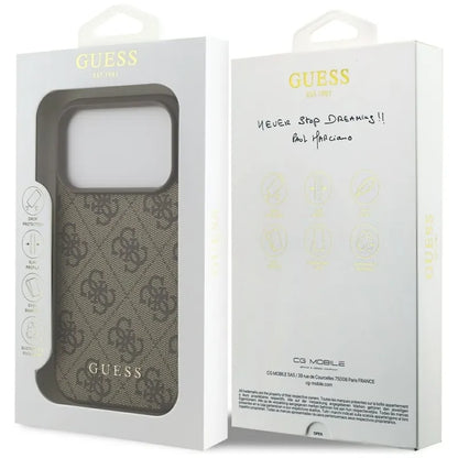 Guess 4G Classic - Dėklas iPhone 17 Pro (rudas)