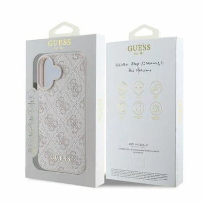 Guess 4G Classic – dėklas, skirtas „iPhone 16“ (rožinis)
