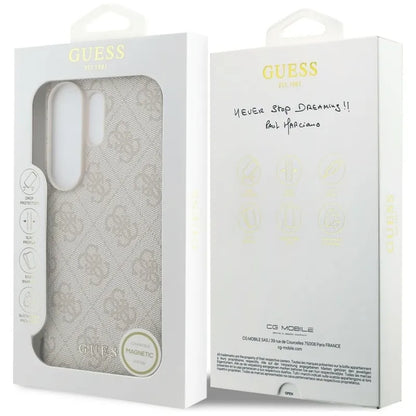 Guess 4G Classic Logo Charm MagSafe - Samsung Galaxy S26 Ultra dėklas (Rožinis)