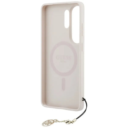 Guess 4G Classic Logo Charm MagSafe - Samsung Galaxy S26 Ultra dėklas (Rožinis)