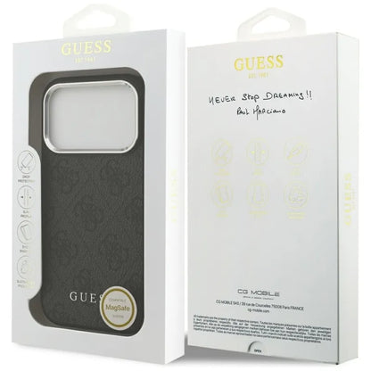 Guess 4G Classic Logo MagSafe - dėklas iPhone 17 Pro (juodas)