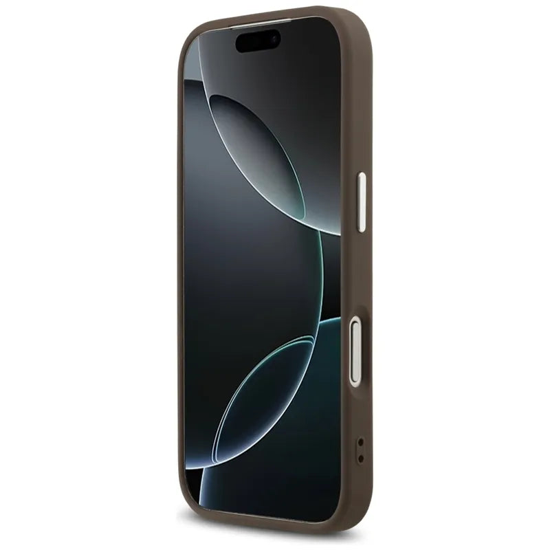 Guess 4G Classic Logo MagSafe – dėklas iPhone 17 Pro Max (rudos spalvos)