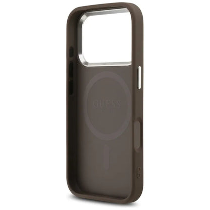 Guess 4G Classic Logo MagSafe – dėklas iPhone 17 Pro telefonui (rudas)