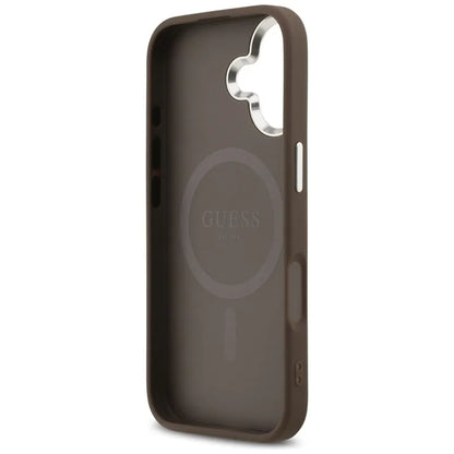 Guess 4G Classic Logo MagSafe – Dėklas iPhone 17 (Rudos spalvos)