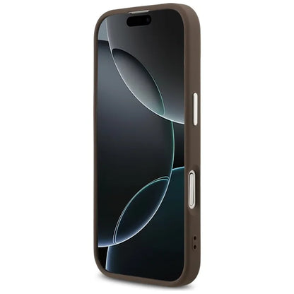 Guess 4G Classic Logo MagSafe – Dėklas iPhone 17 (Rudos spalvos)