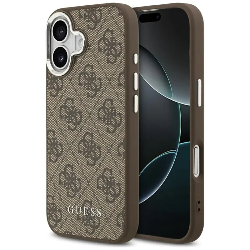 Guess 4G Classic Logo MagSafe – Dėklas iPhone 17 (Rudos spalvos)
