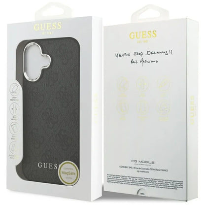Guess 4G Classic Logo MagSafe – iPhone 17 dėklas (juodas)