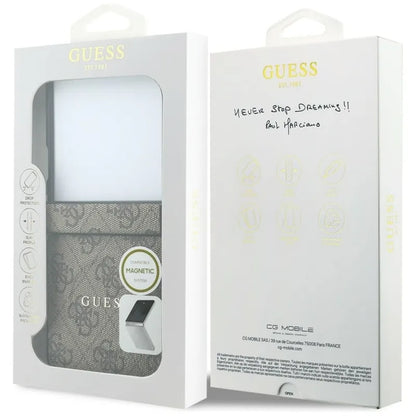 Guess 4G Classic MagSafe - Dėklas Samsung Galaxy Z Flip 8 telefonui (rudos spalvos)
