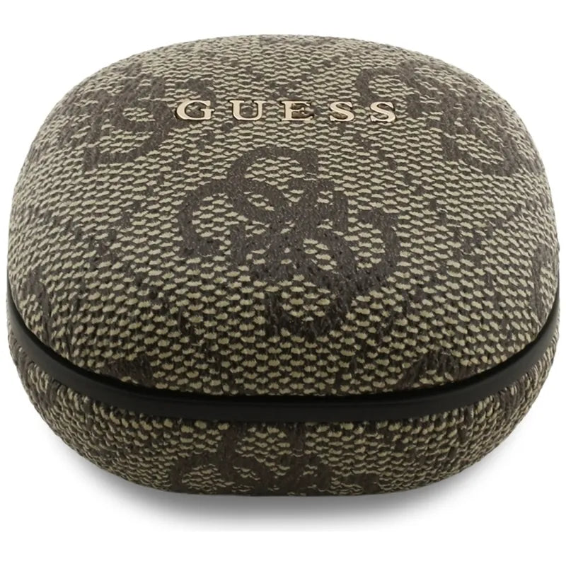 Guess 4G Classic Metal Logo - Bluetooth TWS ENC ausinės + įkrovimo dėklas (Ruda)