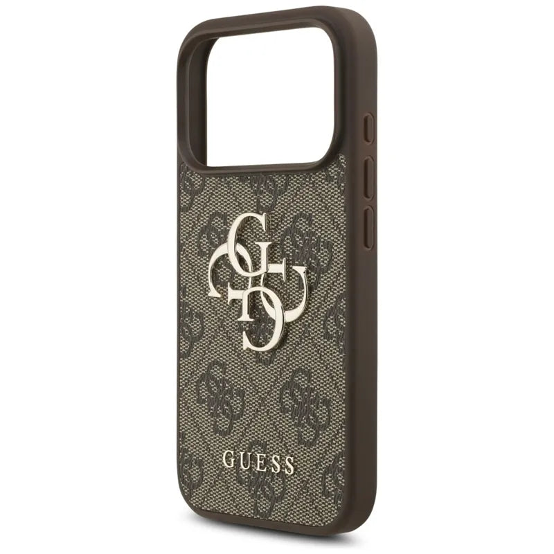 Guess 4G Didelio logotipo dėklas iPhone 17 Pro (rudas)