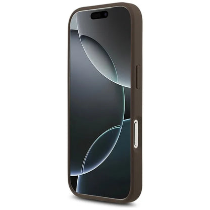 Guess 4G Didelio logotipo dėklas iPhone 17 Pro (rudas)