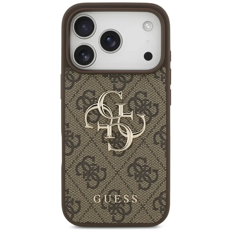 Guess 4G Didelio logotipo dėklas iPhone 17 Pro (rudas)
