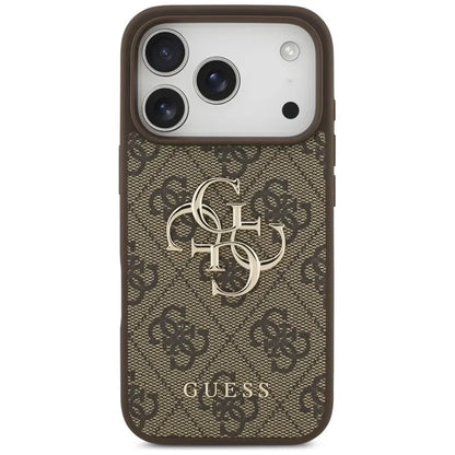 Guess 4G Didelio logotipo dėklas iPhone 17 Pro (rudas)