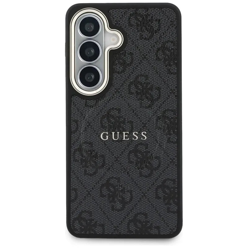 Guess 4G Iškilio Žiedo MagSafe dėklas - Samsung Galaxy S26 dėklas (Juodas)