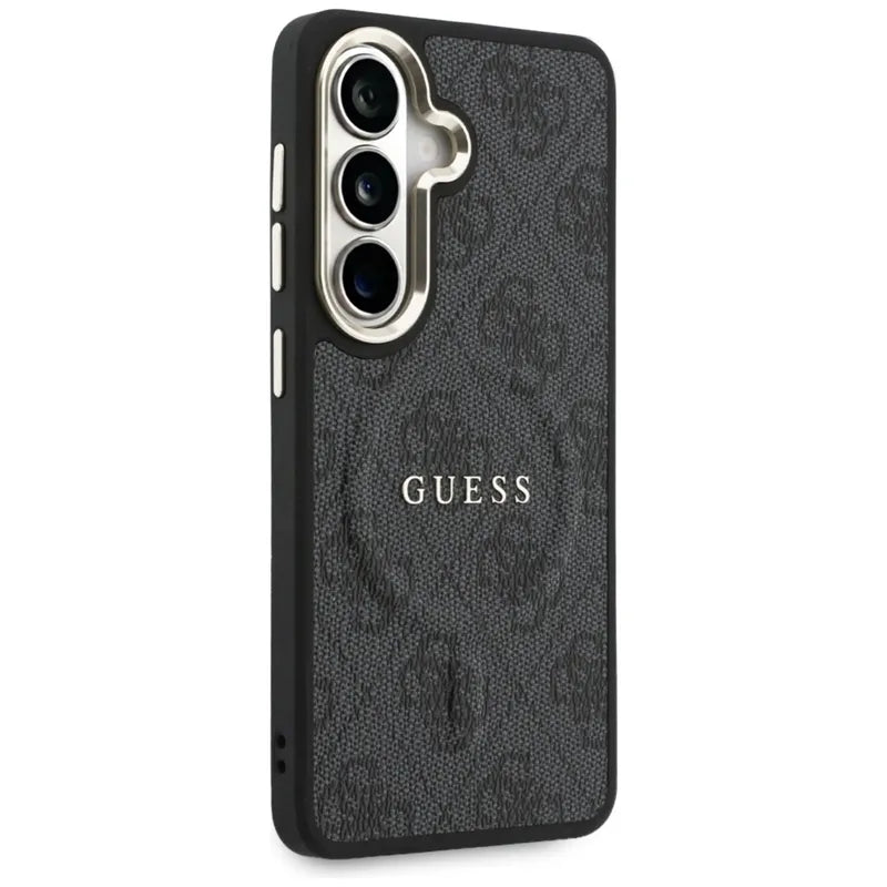 Guess 4G Iškilio Žiedo MagSafe dėklas - Samsung Galaxy S26 dėklas (Juodas)