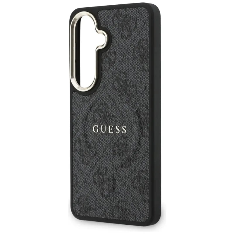 Guess 4G Iškilio Žiedo MagSafe dėklas - Samsung Galaxy S26 dėklas (Juodas)