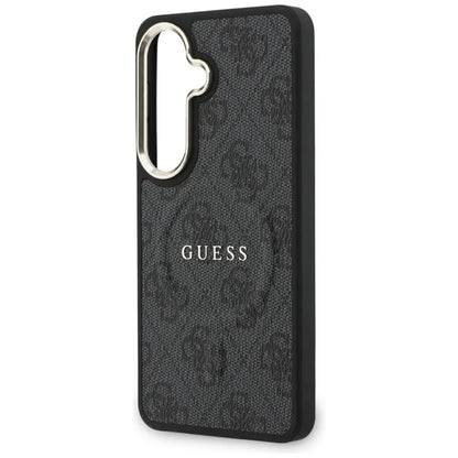 Guess 4G Iškilio Žiedo MagSafe dėklas - Samsung Galaxy S26 dėklas (Juodas)