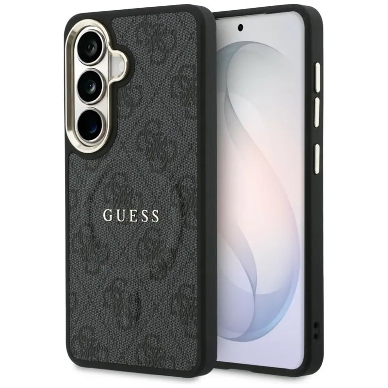 Guess 4G Iškilio Žiedo MagSafe dėklas - Samsung Galaxy S26 dėklas (Juodas)