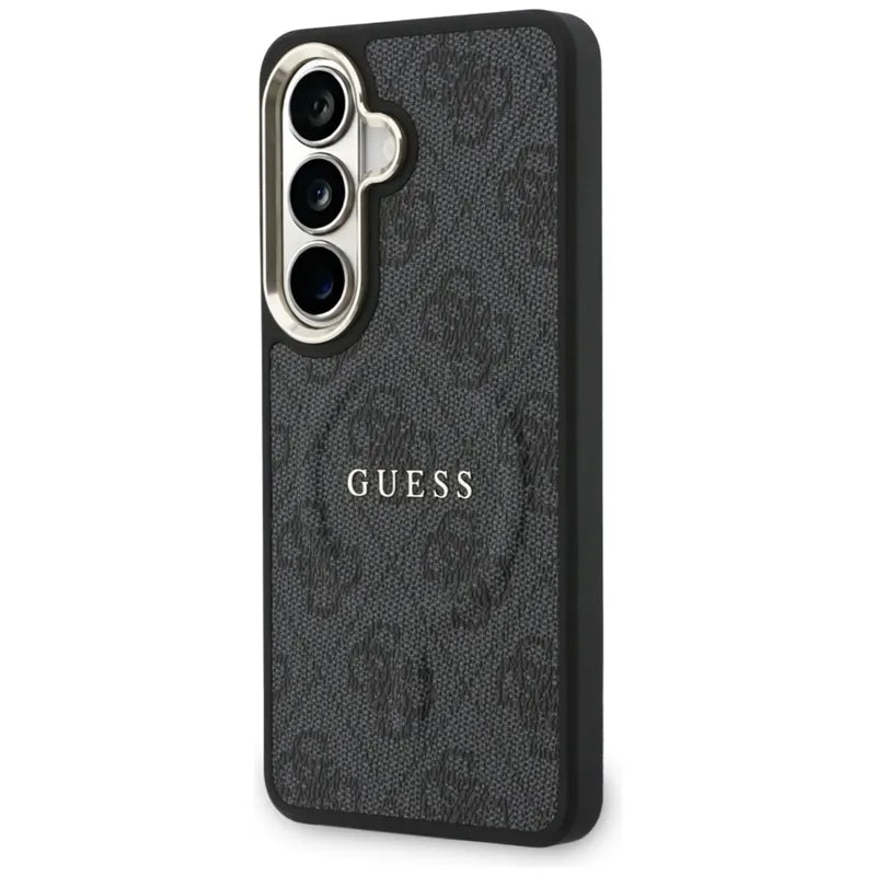Guess 4G Iškilio Žiedo MagSafe dėklas - Samsung Galaxy S26 dėklas (Juodas)