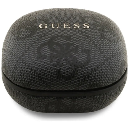 Guess 4G Klasikinis Metalinis Logotipas - „Bluetooth“ TWS ENC ausinės + įkrovimo dėklas (Juodos)