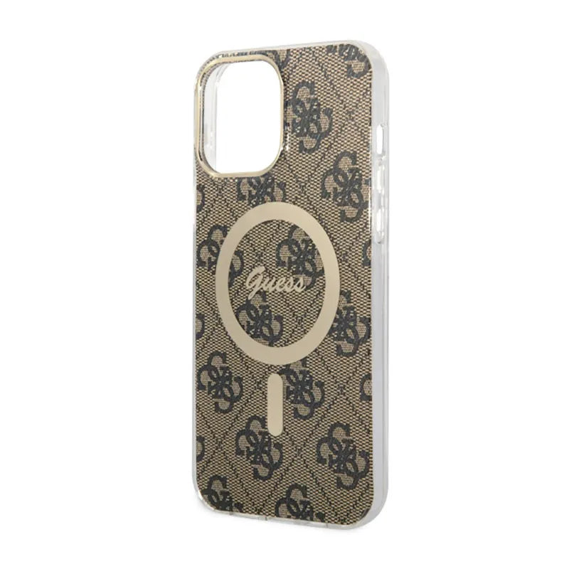 Guess 4G MagSafe – dėklas iPhone 13 Pro Max (rudos spalvos)