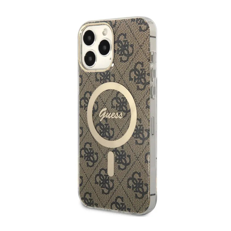 Guess 4G MagSafe – dėklas iPhone 13 Pro Max (rudos spalvos)
