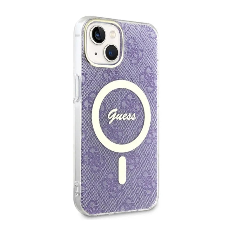 Guess 4G MagSafe – dėklas iPhone 14 (violetinė)