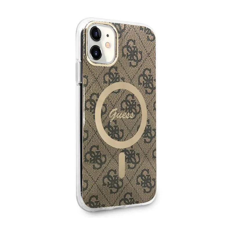 Guess 4G MagSafe – dėklas, skirtas „iPhone 11“ (rudas)