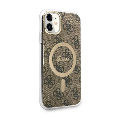 Guess 4G MagSafe – dėklas, skirtas „iPhone 11“ (rudas)