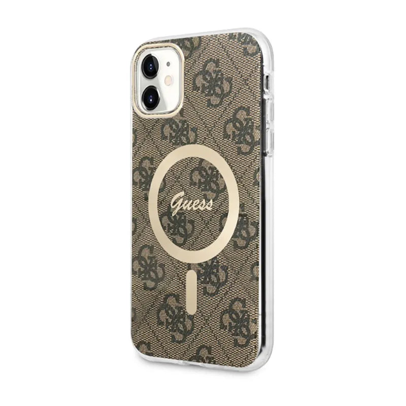 Guess 4G MagSafe – dėklas, skirtas „iPhone 11“ (rudas)